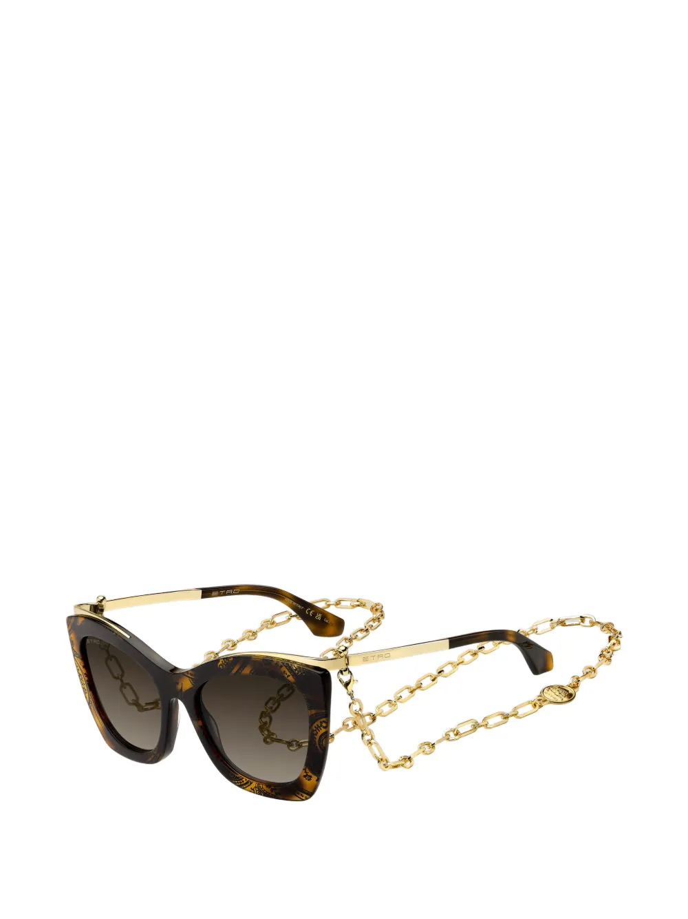 ETRO Vela zonnebril met paisley-print en cat-eye montuur Bruin