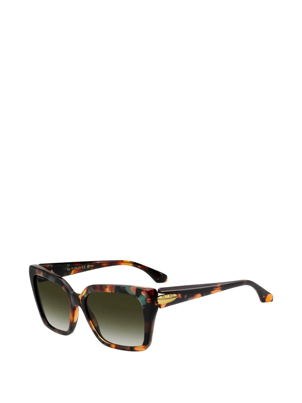 ETRO drop zonnebril met vierkant montuur Bruin