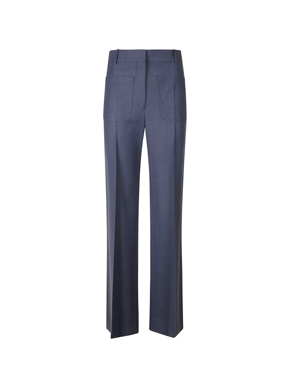 Victoria Beckham Alina patch-pocket straight-leg trousers Blauw