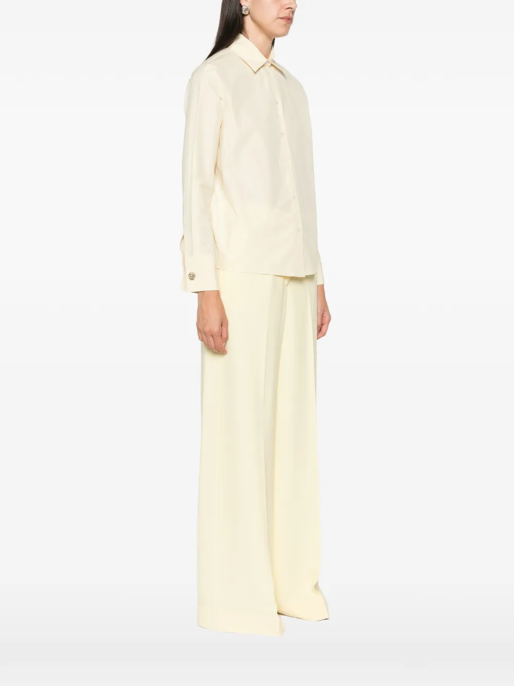 Fabiana Filippi embellished-cuff long-sleeve shirt Beige
