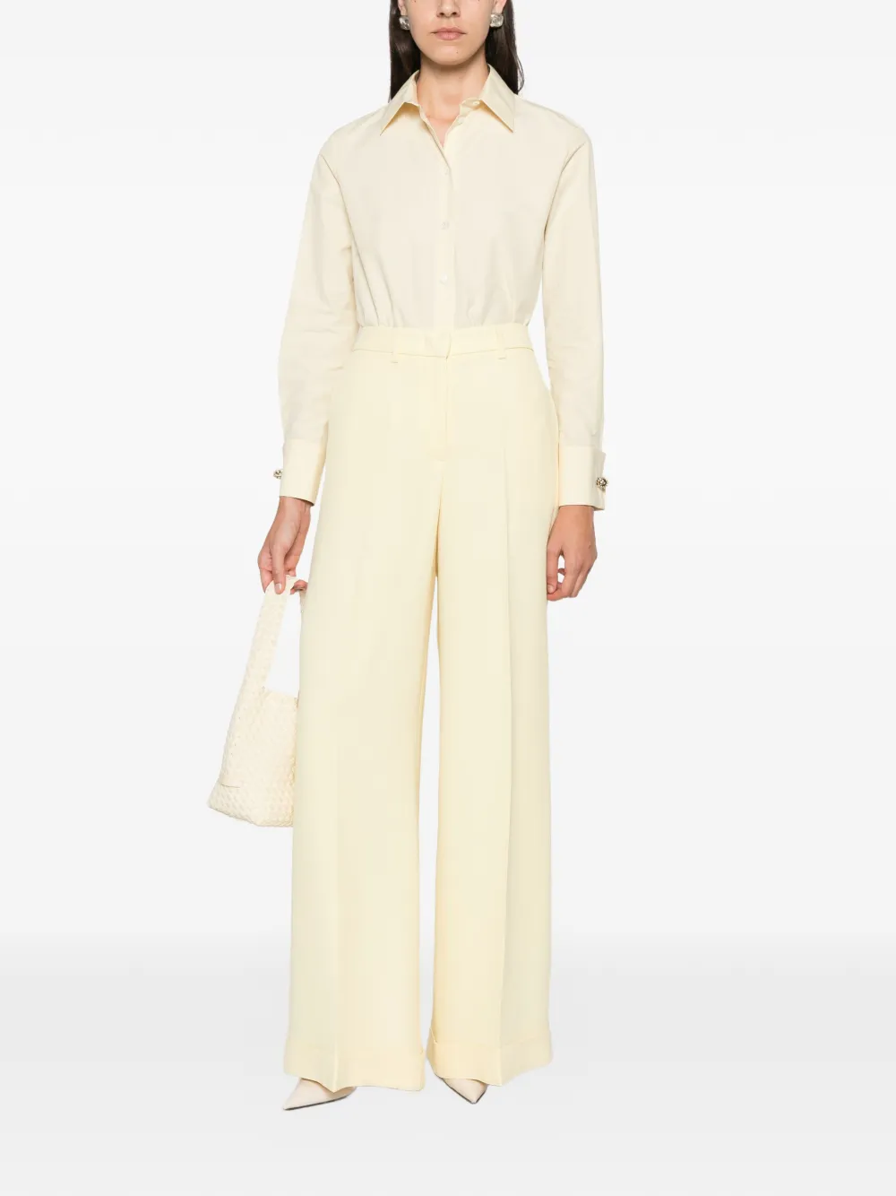 Fabiana Filippi embellished-cuff long-sleeve shirt Beige