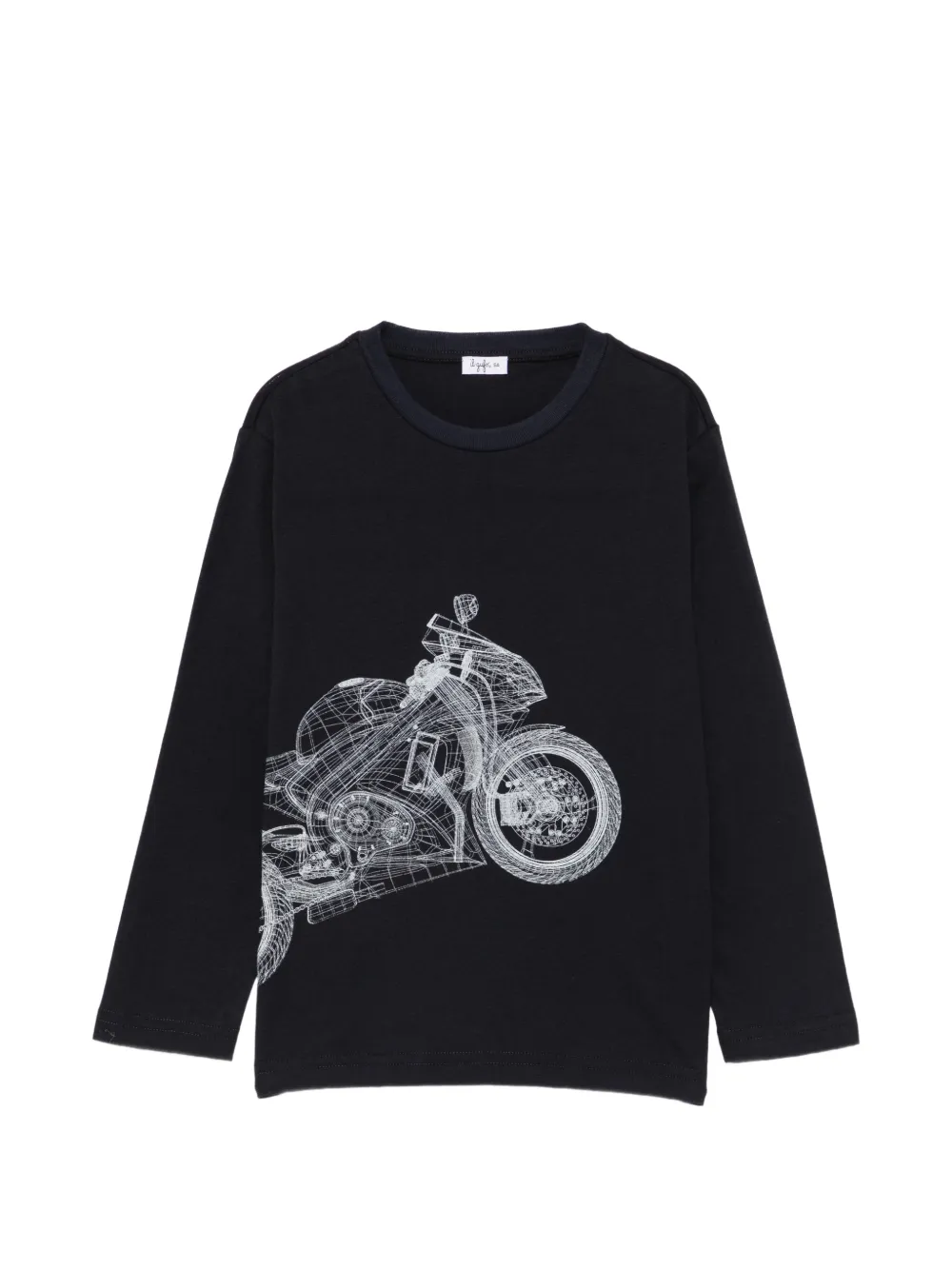 Il Gufo motorcycle-print long-sleeve T-shirt - Blu