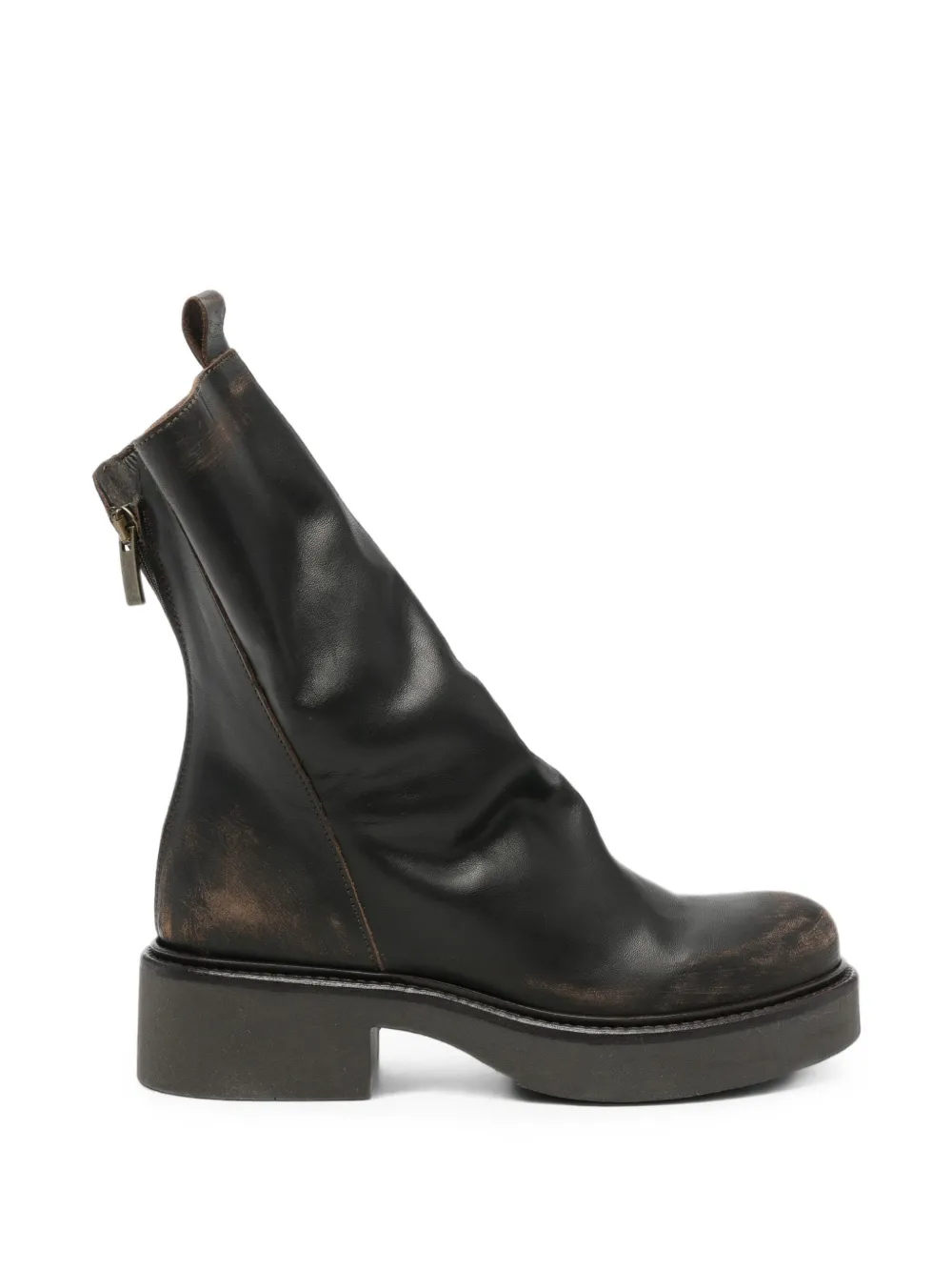 Metisse Distressed-effect Ankle Boots In Black