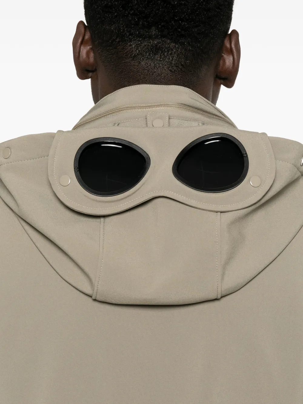 C.P. Company Gilet met goggle detail en capuchon Groen