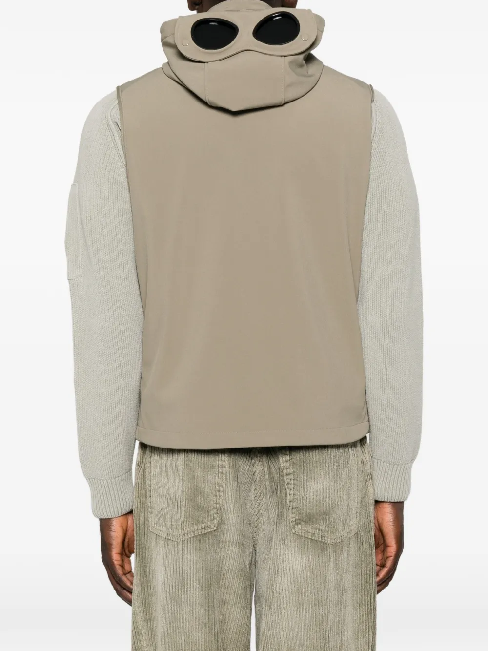 C.P. Company Gilet met goggle detail en capuchon Groen