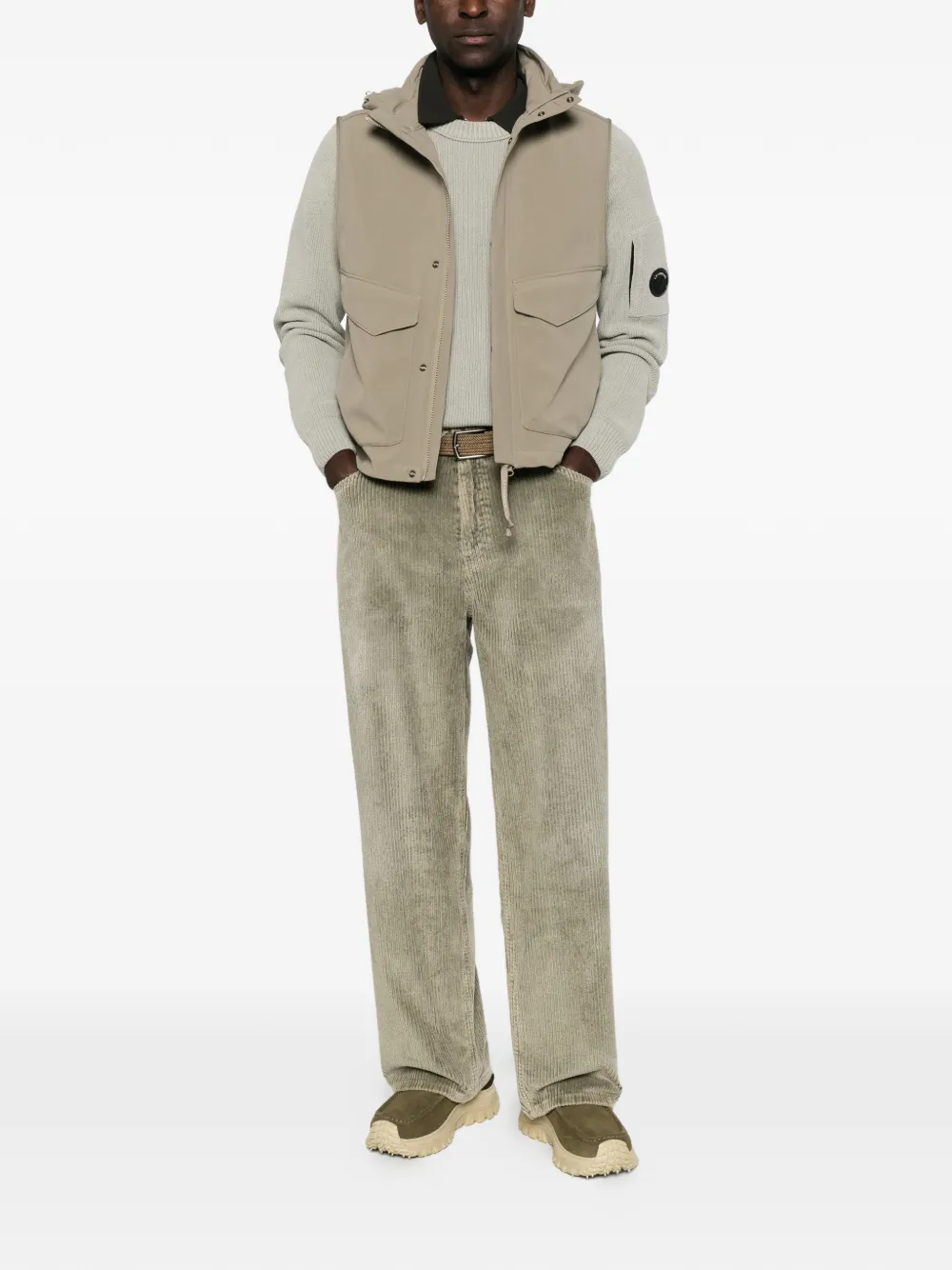 C.P. Company Gilet met goggle detail en capuchon Groen