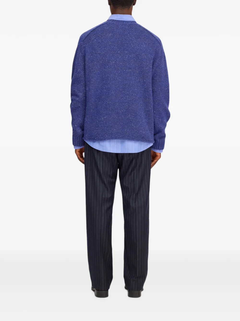 NN07 Jim gespikkelde trui Blauw