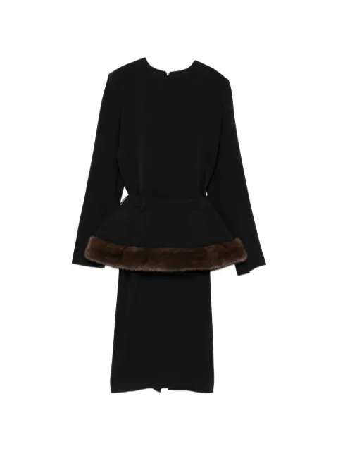 Stella McCartney faux-fur peplum midi dress
