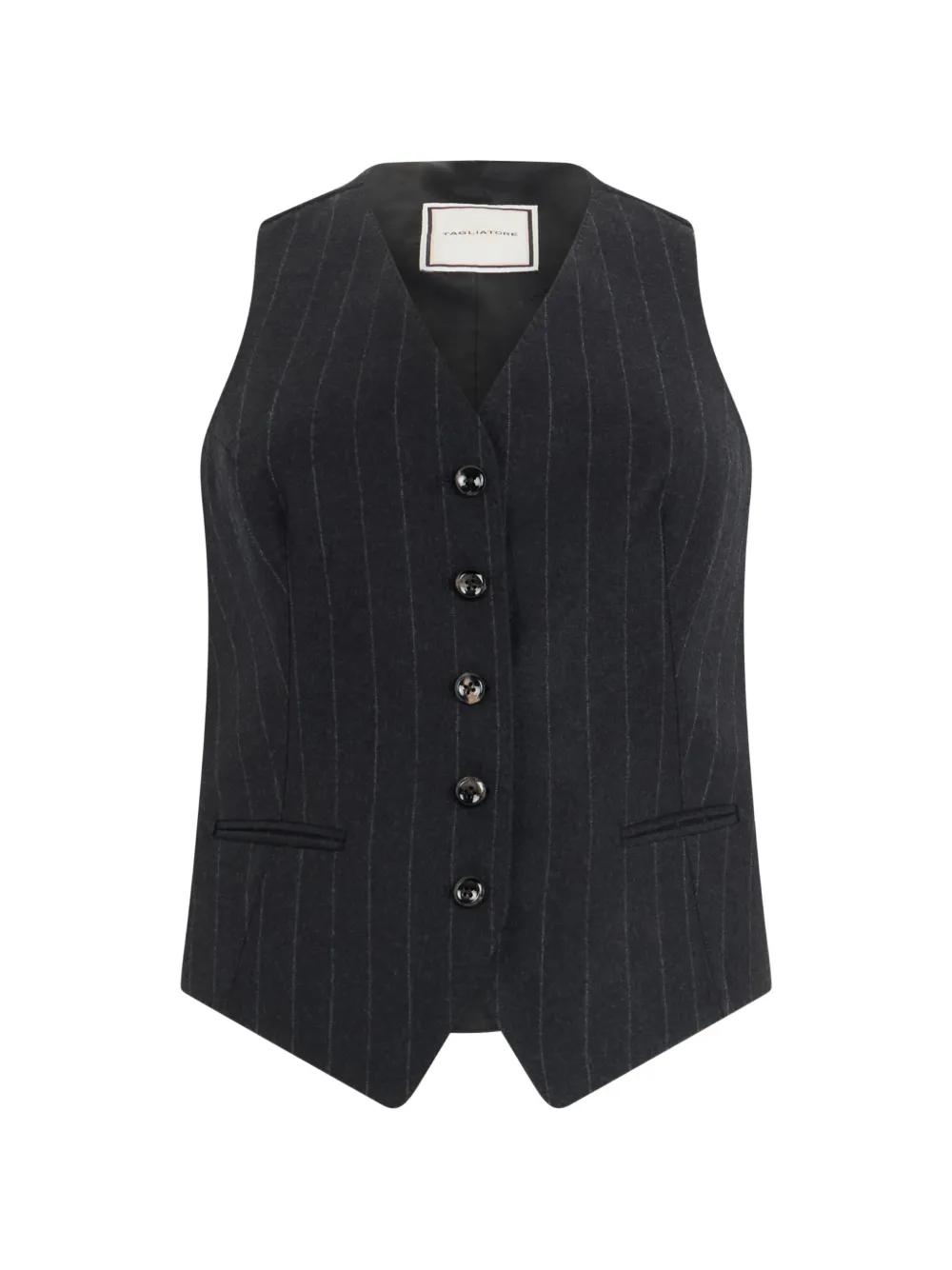 Tagliatore pinstripe-pattern sleeveless waistcoat - Grigio