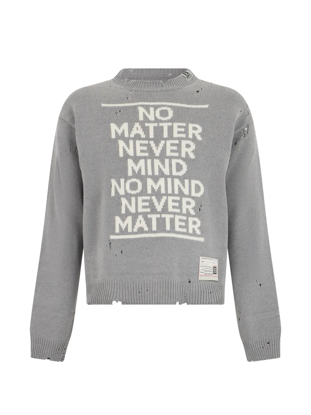 Maison MIHARA YASUHIRO message jacquard knit sweater - Grey