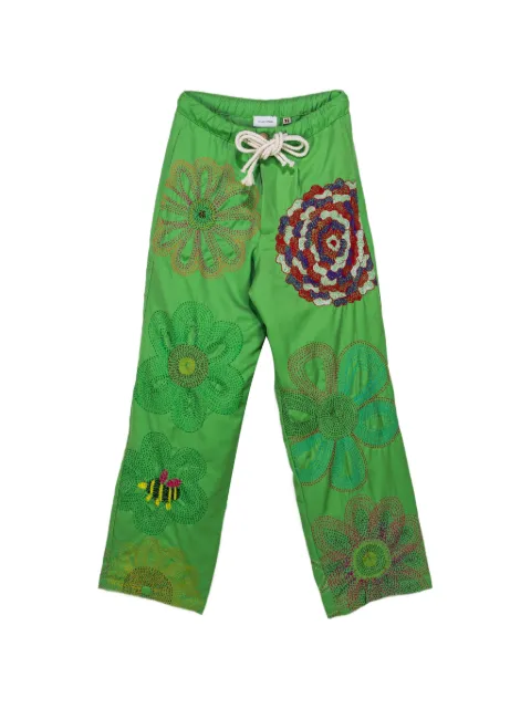 Glass Cypress embroidered gabardine trousers