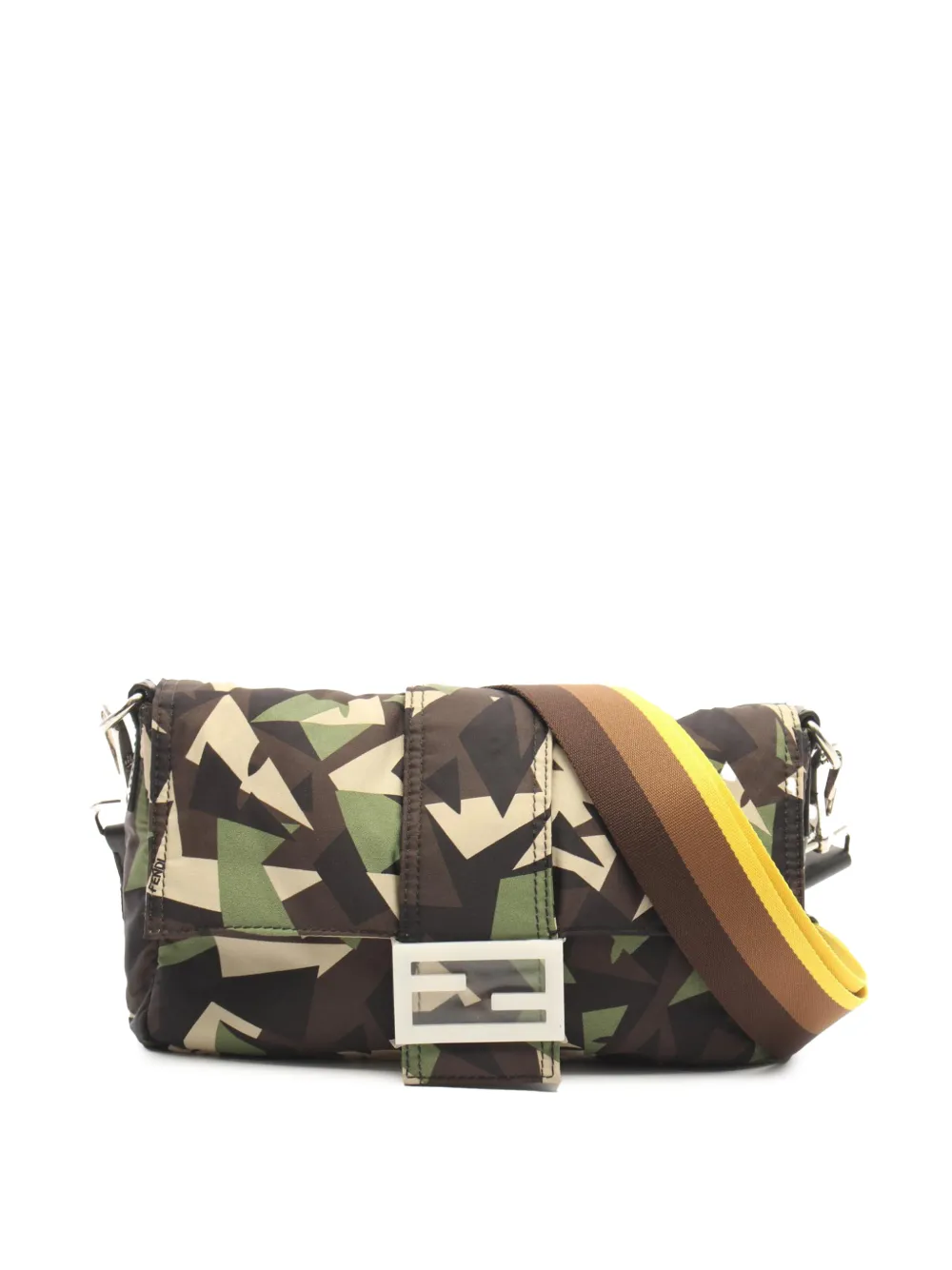 Fendi Pre-Owned sacoche Baguette convertible en nylon à motif camouflage (2010-2026) Fendi Pre-Owned sacoche Baguette convertible en nylon à motif camouflage (2010-2026)