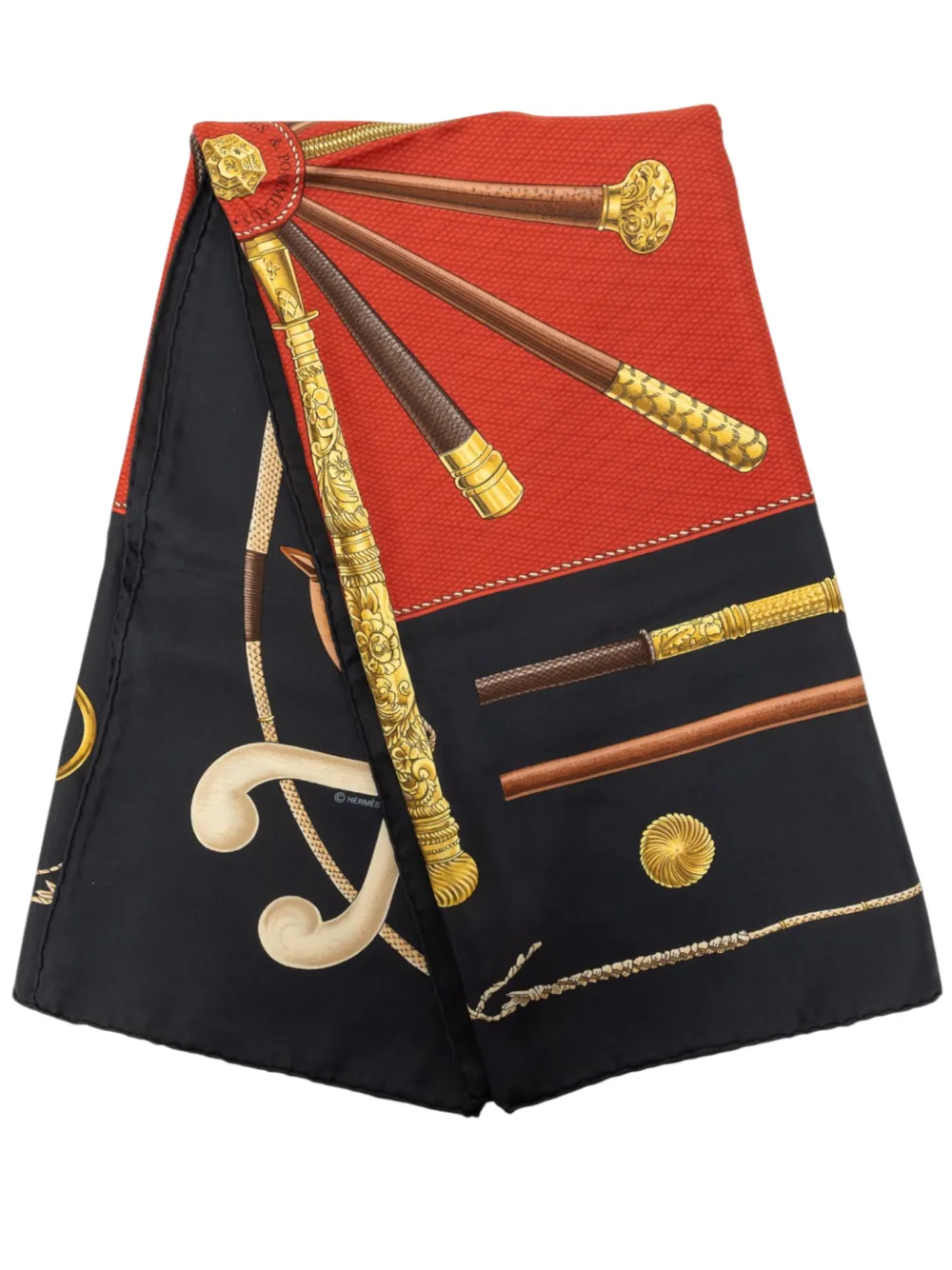 Hermès Pre-Owned 20th Century Cannes et Pommeaux Seidenschal 90cm - Rot