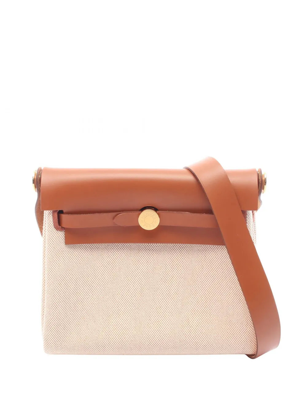 Hermès Pre-Owned 2025 Military Toile and Vache Hunter Herbag Zip 20 crossbody bag - Toni neutri