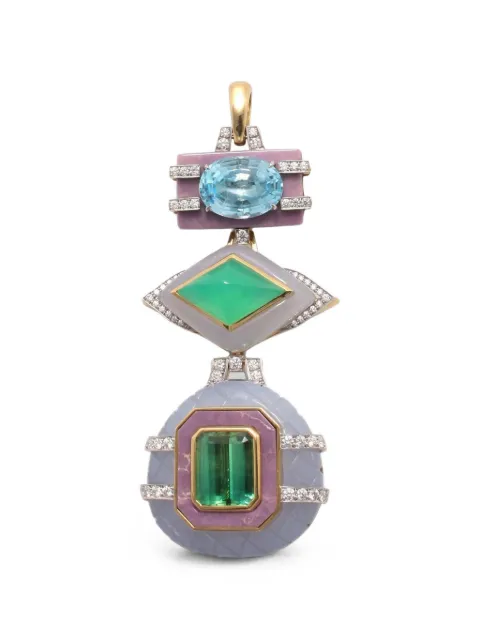 David Webb Totem aquamarine and diamond pendant