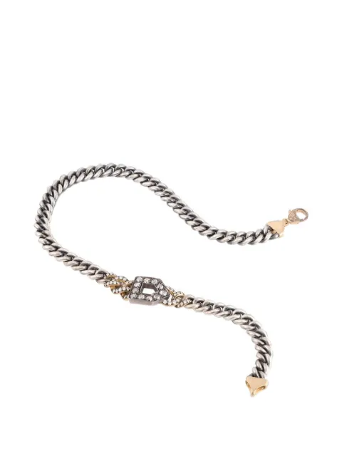 Sylva & Cie pulsera cruzada con apliques de diamantes