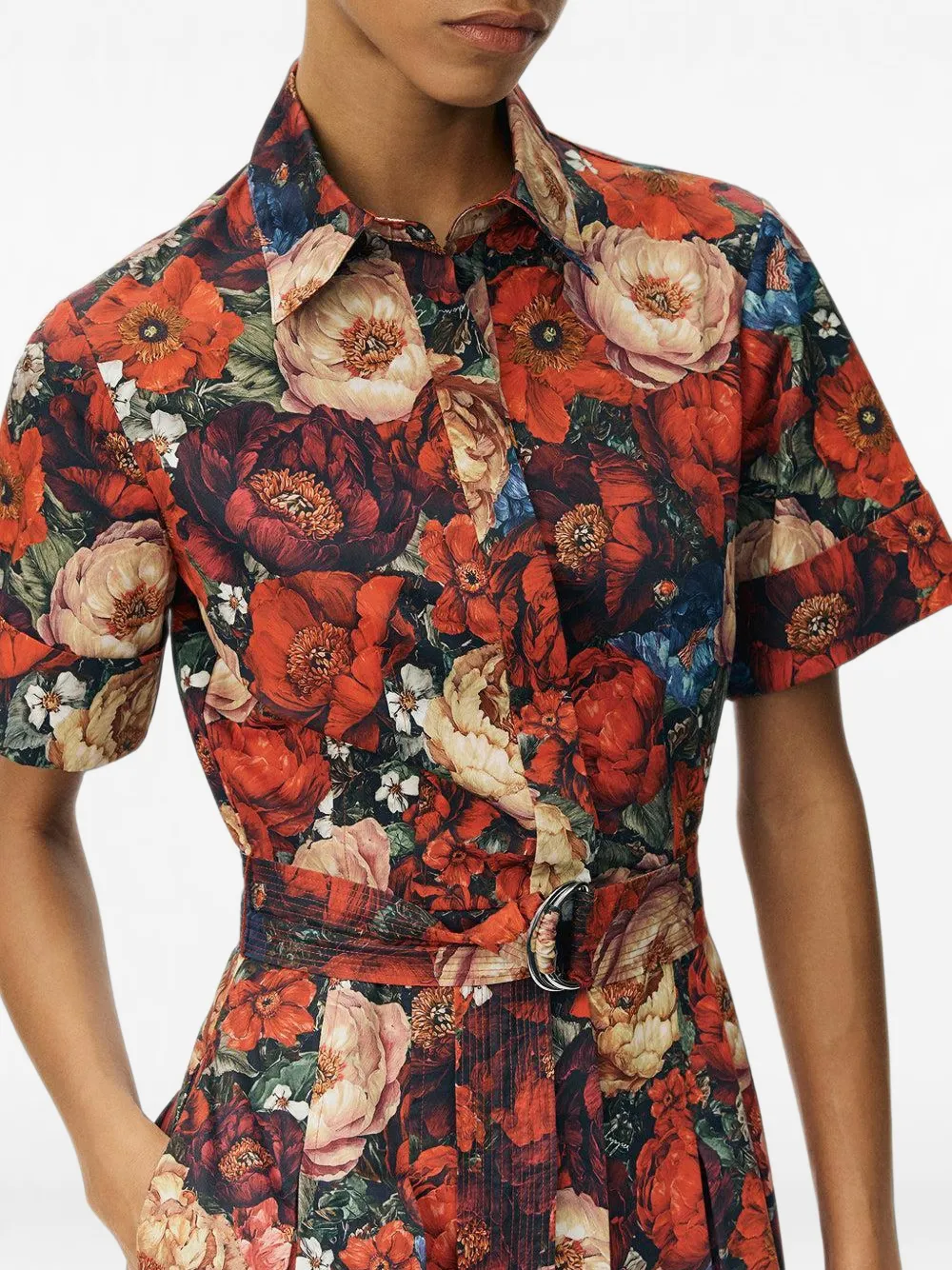 Adam Lippes Leighton jurk met bloemen-print Rood