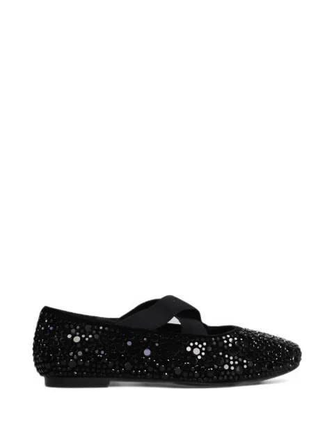 TWENTY FOURHAITCH Aevi crystal-embellished crossover-strap ballet flats