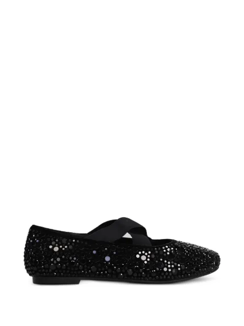 TWENTY FOURHAITCH Aevi crystal-embellished crossover-strap ballet flats