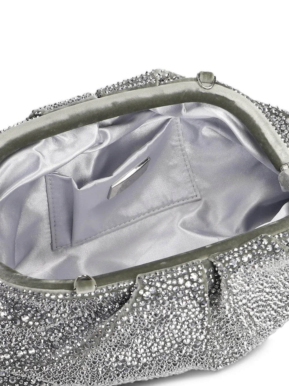 TWENTY FOURHAITCH Mirach crystal-embellished clutch bag Zilver