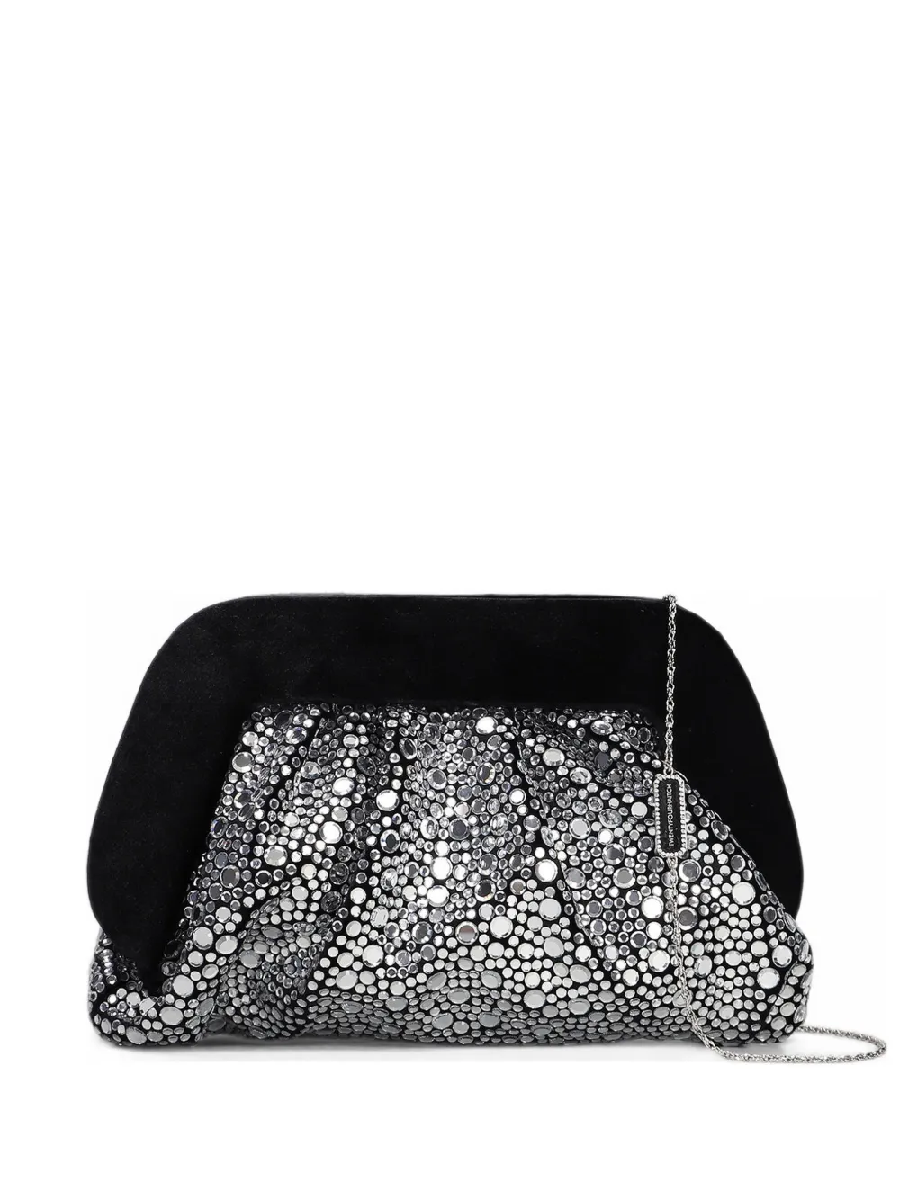 Twenty Four Haitch Unicornis Crystal-embellished Shoulder Bag In Silver