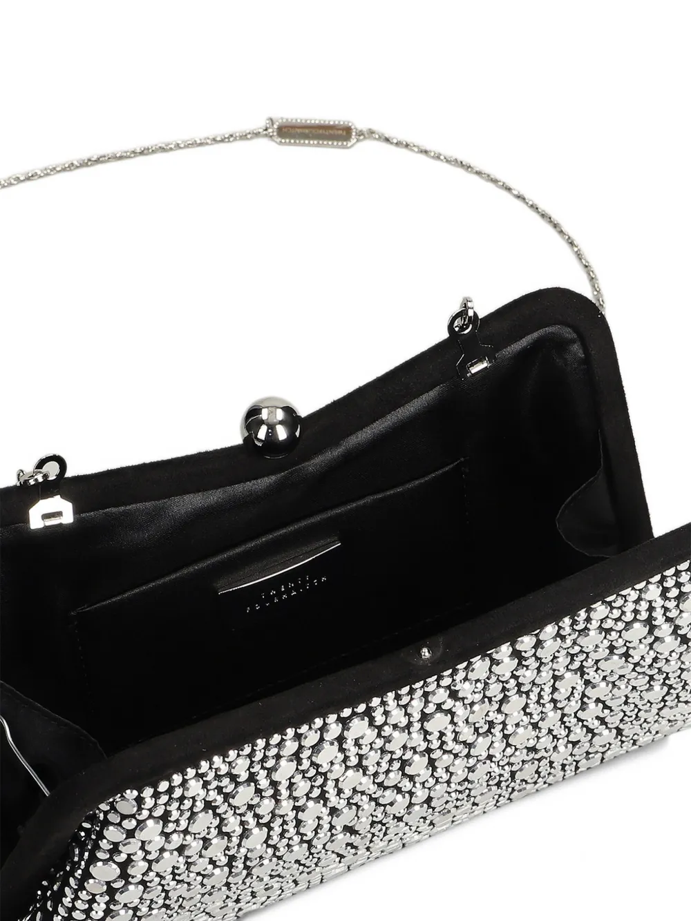 TWENTY FOURHAITCH Elinea crystal-embellished clutch bag Zilver
