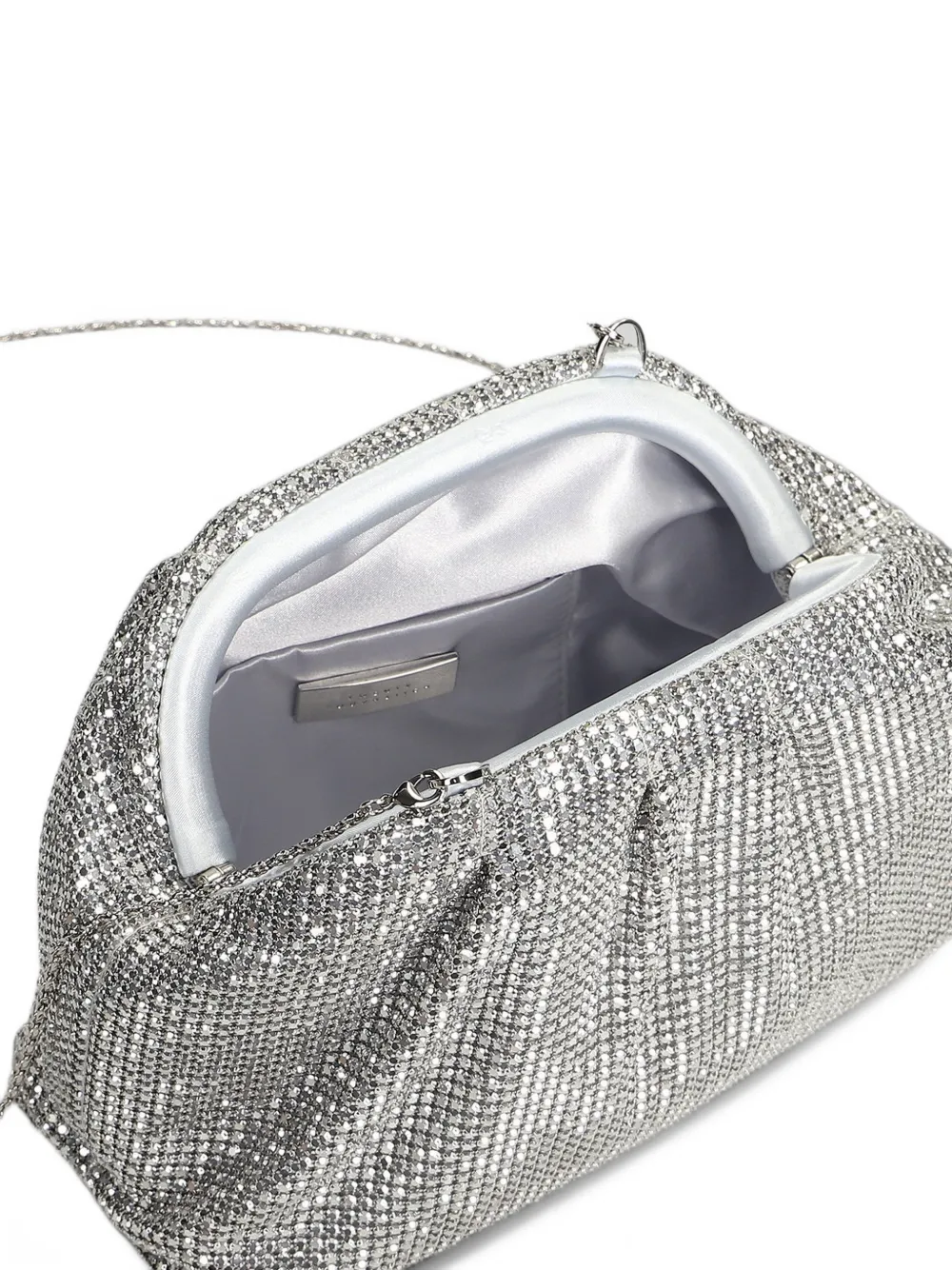 TWENTY FOURHAITCH Petra crystal-embellished clutch bag Zilver