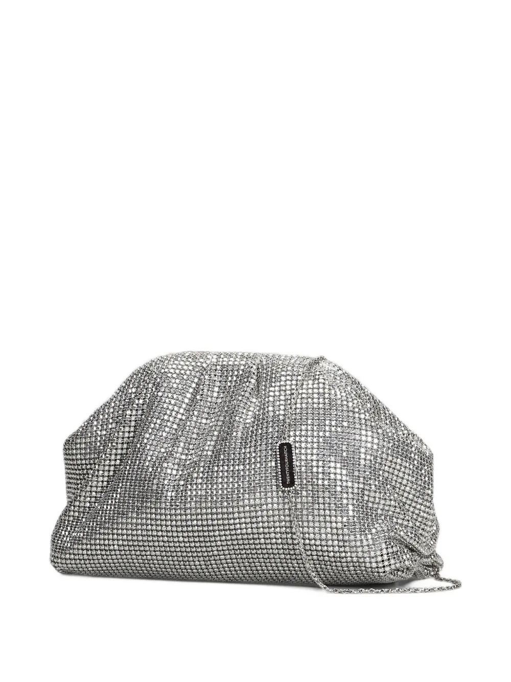 TWENTY FOURHAITCH Petra crystal-embellished clutch bag Zilver
