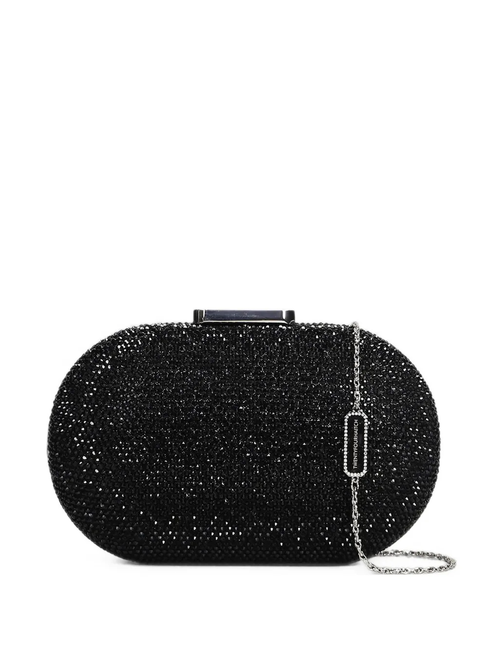 Twenty Four Haitch Isidora Crystal-embellished Shoulder Bag In Black