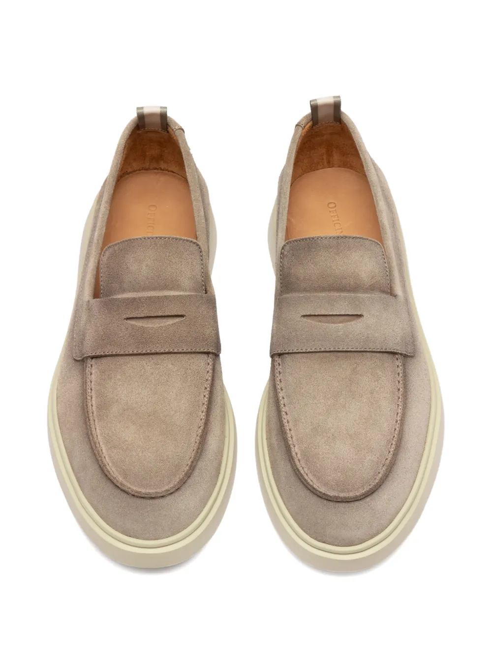 Officine Creative Bones 001 suede loafers Beige