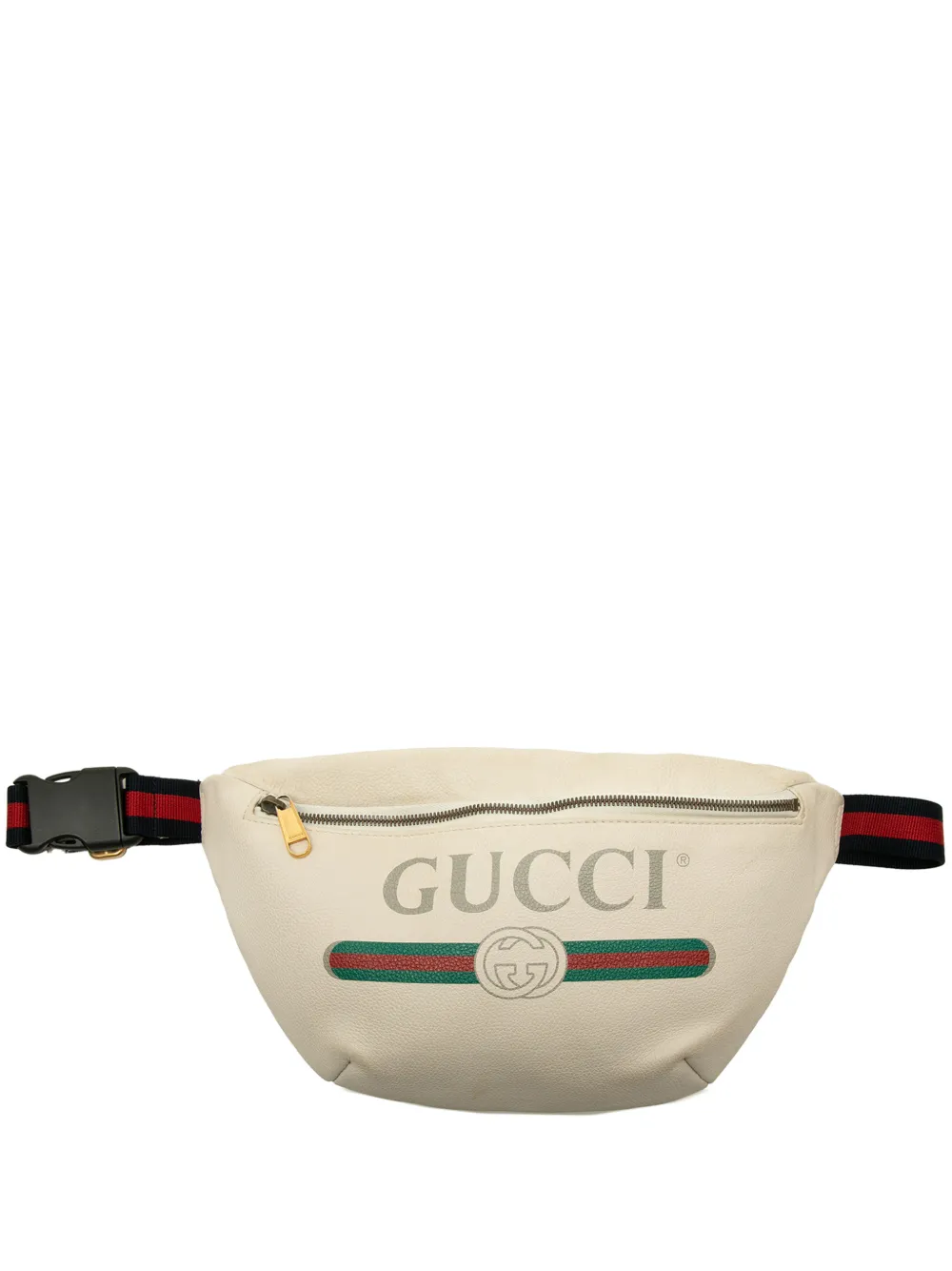 Gucci Pre-Owned sac banane en cuir de veau grainé à logo (2000-2015) - Blanc