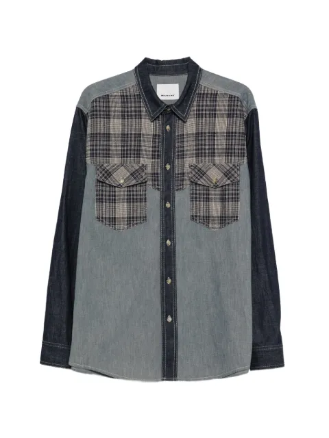 MARANT check-panelled denim shirt