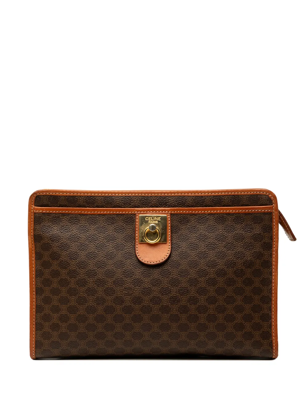 Celine Pre-Owned 2012 Macadam Clutch aus beschichtetem Canvas - Braun