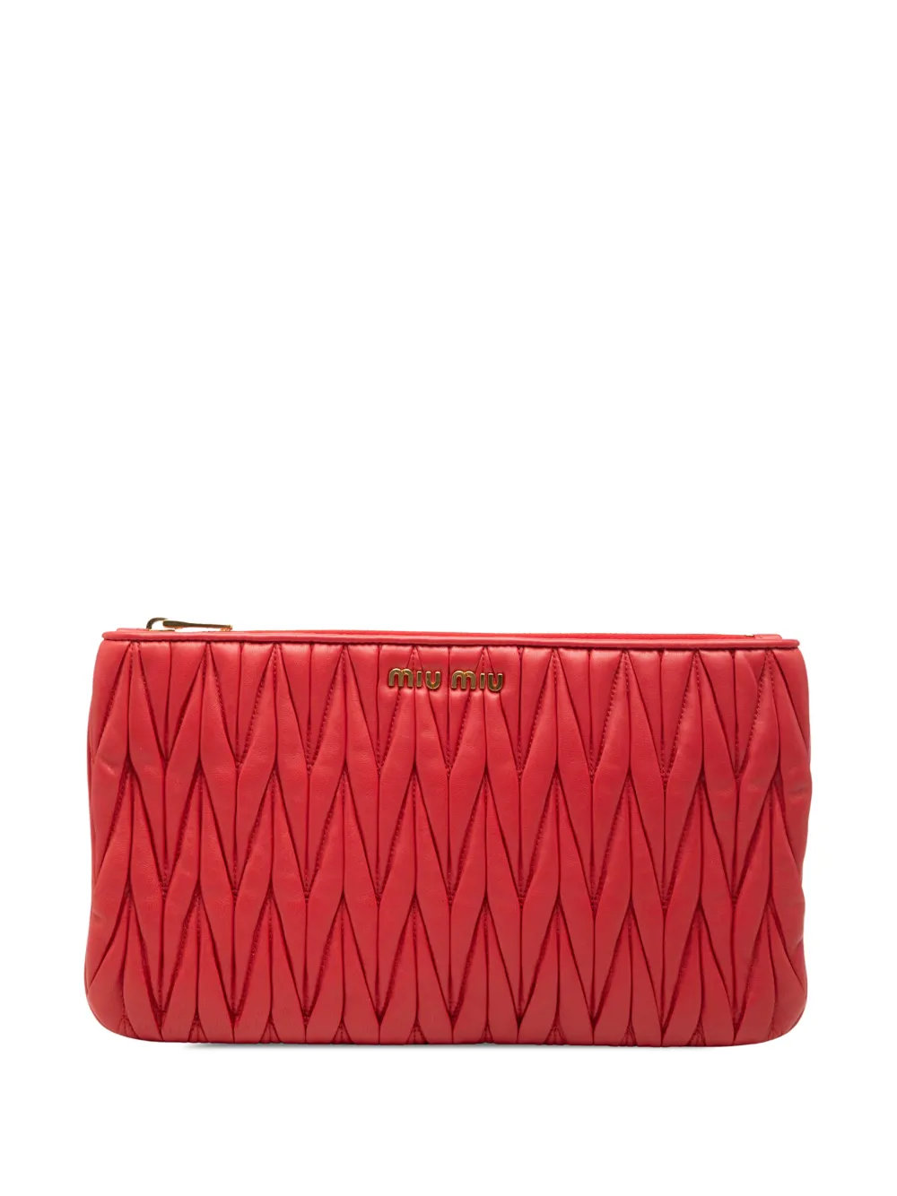 Miu Miu Pre-Owned 2010-2026 Matelasse Nappa clutch bag - Rosso