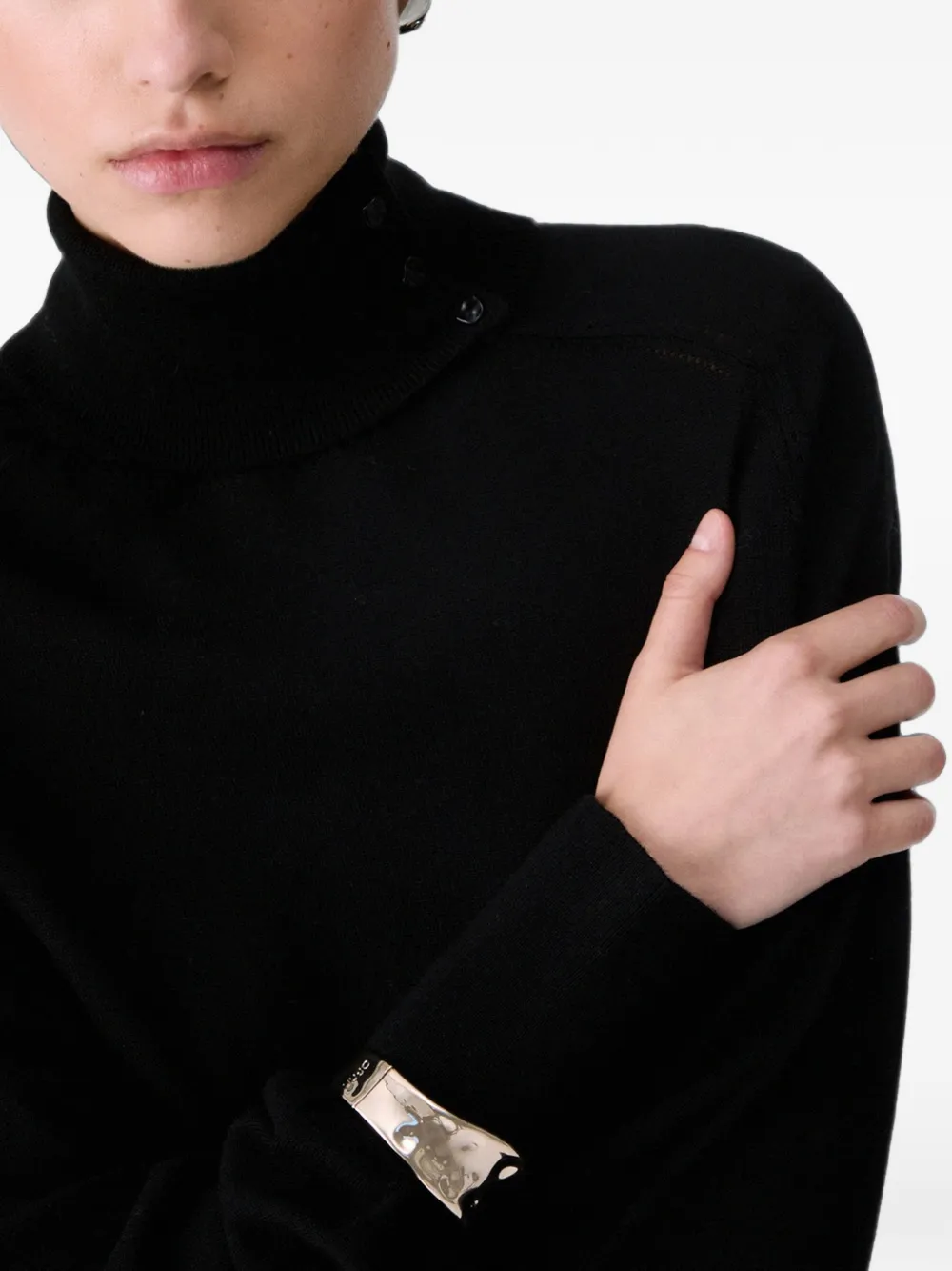 LIU JO wool turtleneck with bracelet Zwart