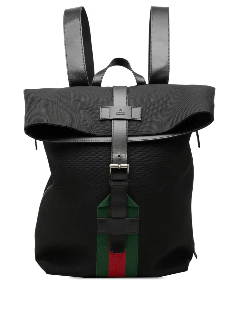 Gucci Pre-Owned 2000-2015 Canvas Techno Web Fold Over backpack - Nero