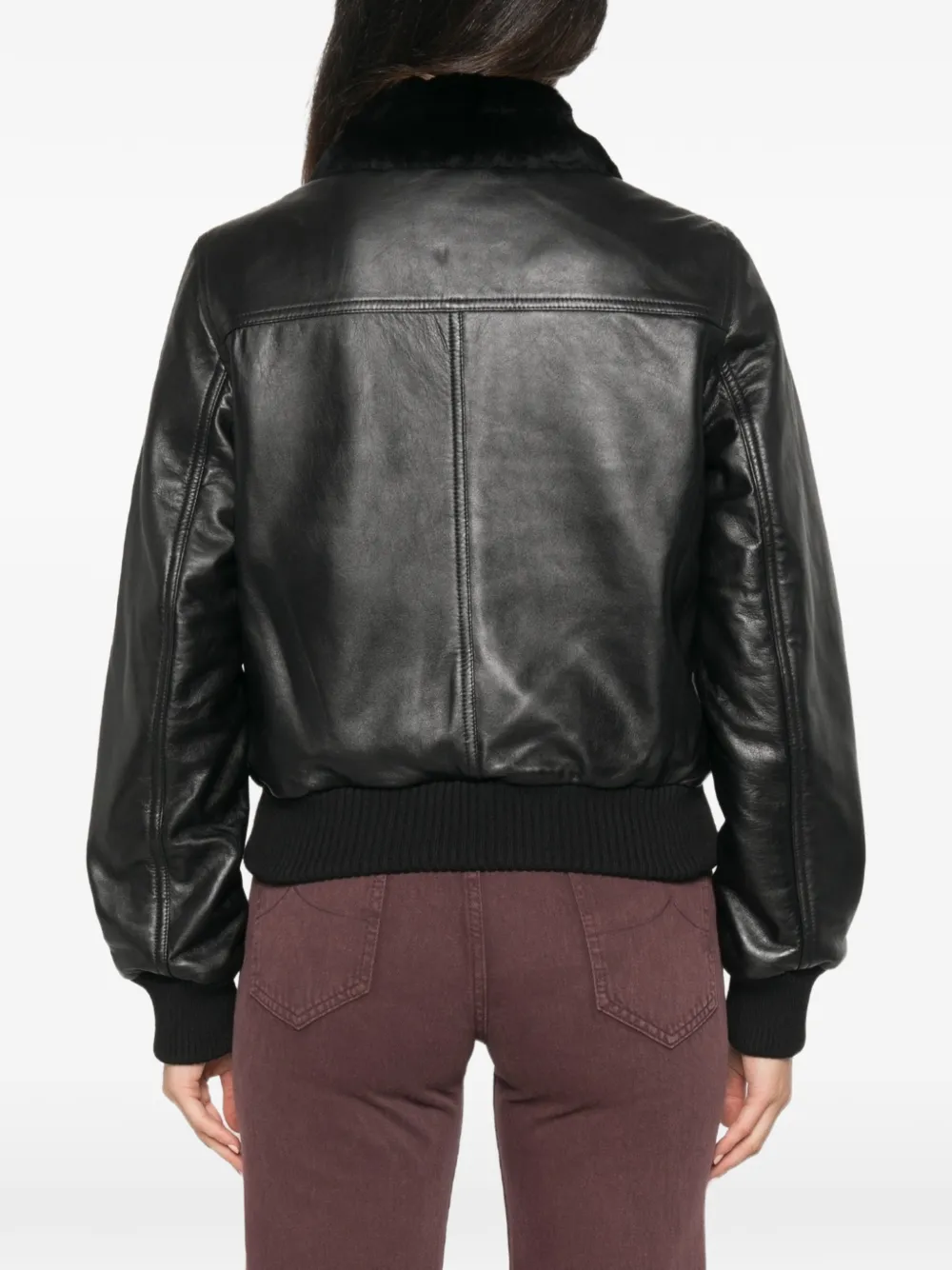 ISABEL MARANT Tonya leren jack Zwart