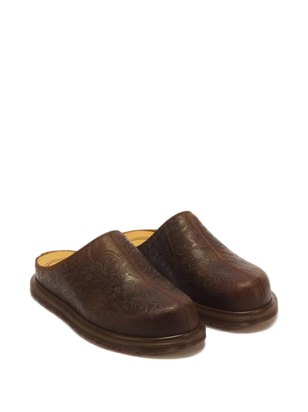 Dr. Martens San floral-embossed leather mules Bruin