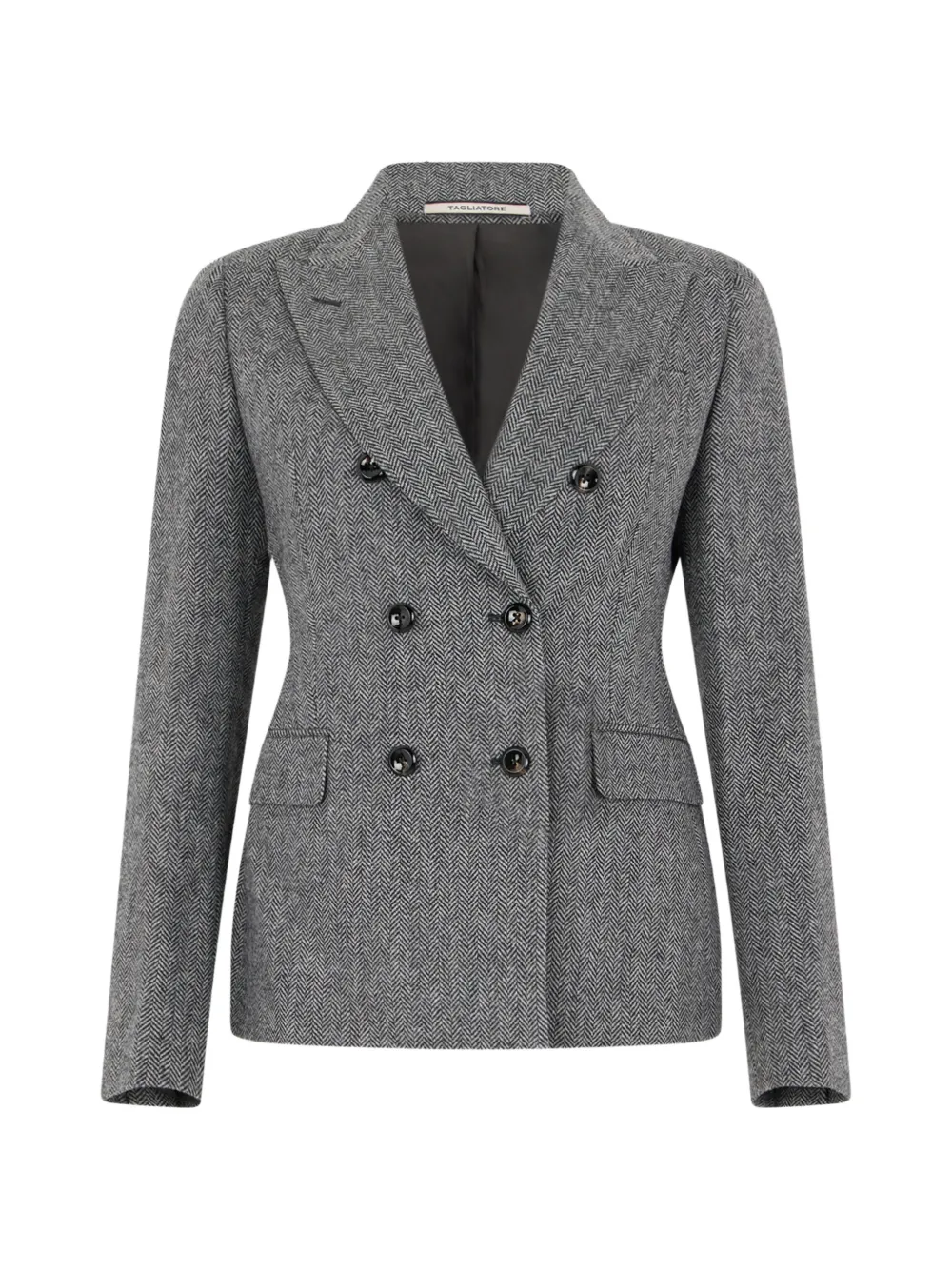 Tagliatore herringbone double-breasted blazer - Grigio