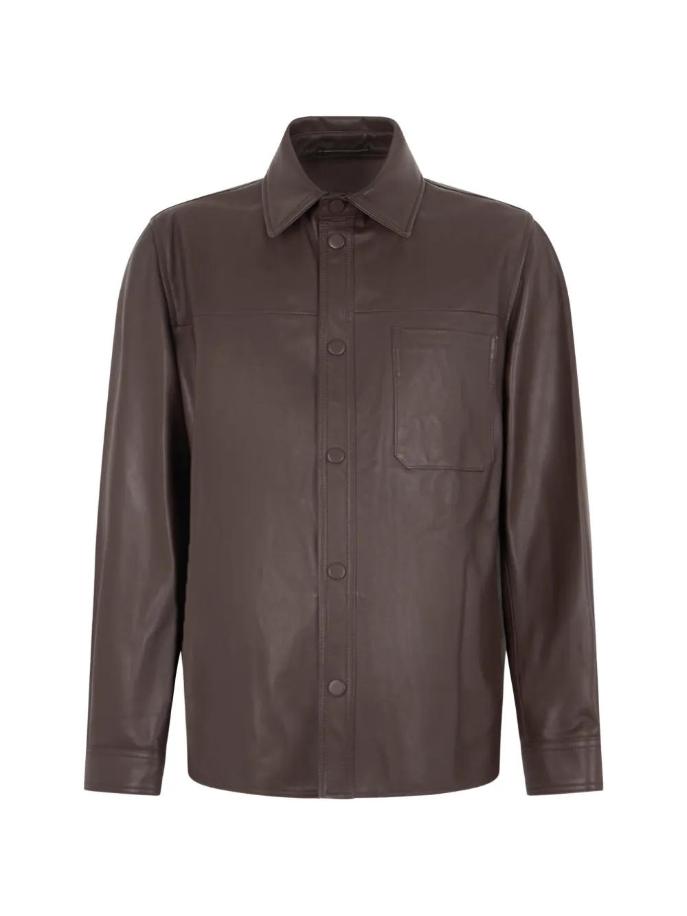 slowear Montedoro chest-pocket leather jacket - Marrone