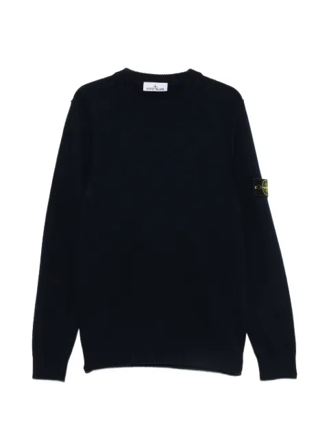Stone Island logo-patch crew neck sweater