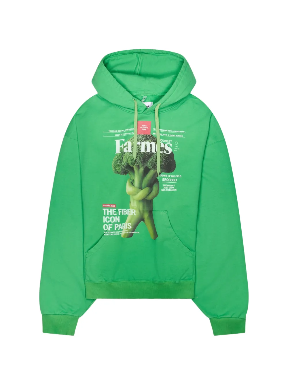 Doublet Farmes Magazine Cover graphic-print hoodie - Green