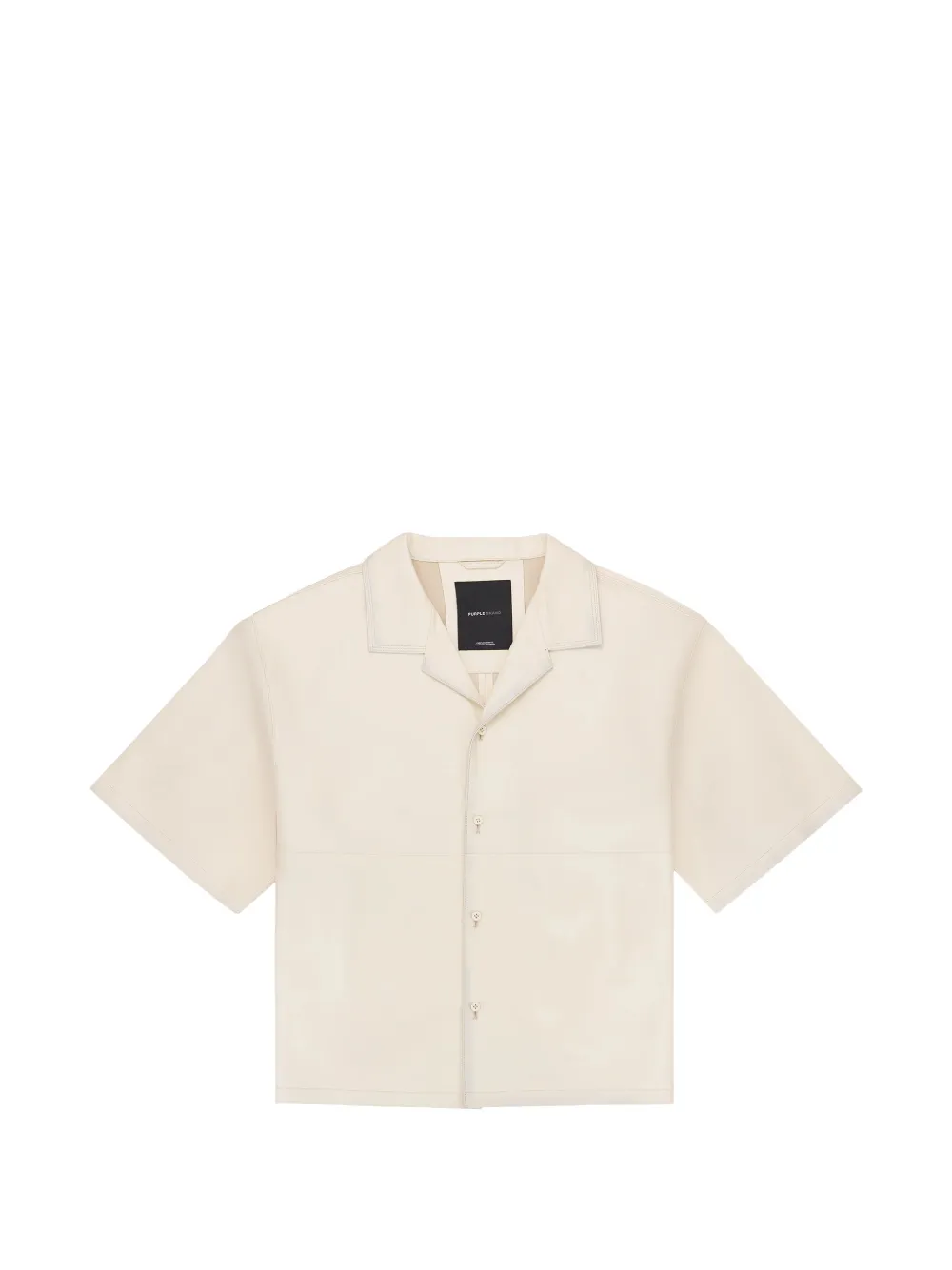 Purple Brand short-sleeve leather shirt Wit