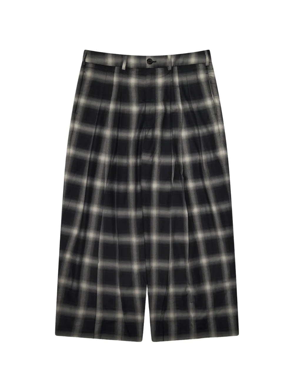 LỰU ĐẠN triple-pleat plaid trousers