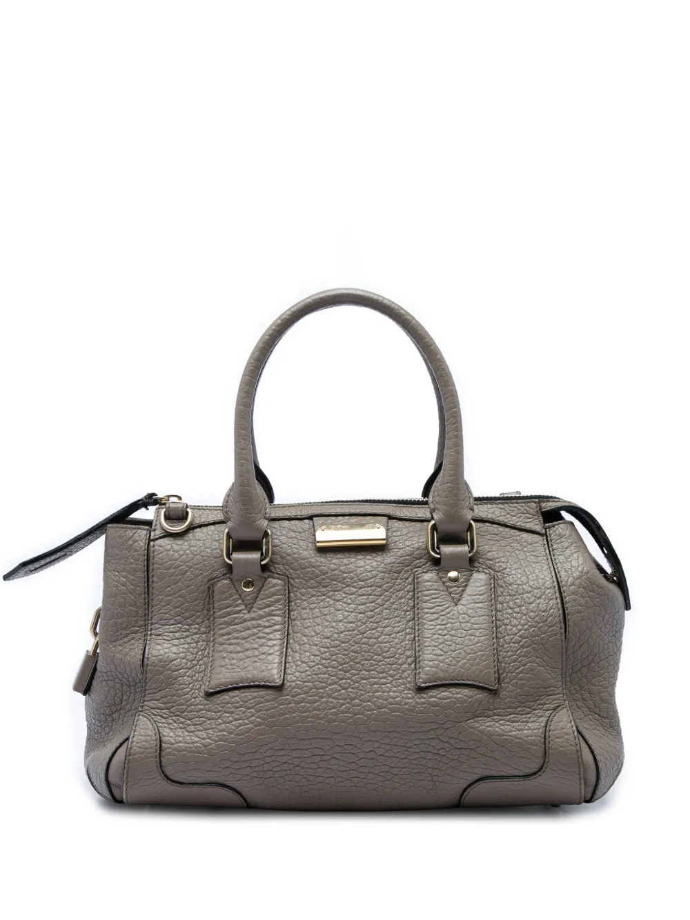 Burberry Pre-Owned 2000-2017 kleine Heritage Gladstone Satchel-Tasche aus strukturiertem Leder - Grau