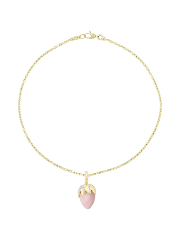 Uniform Object Pink Opal Diamond Necklace in Gold