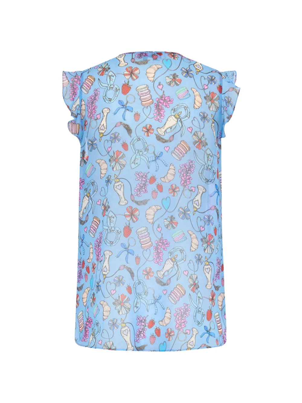 MAISON COMMON perfume-print silk blouse Blauw