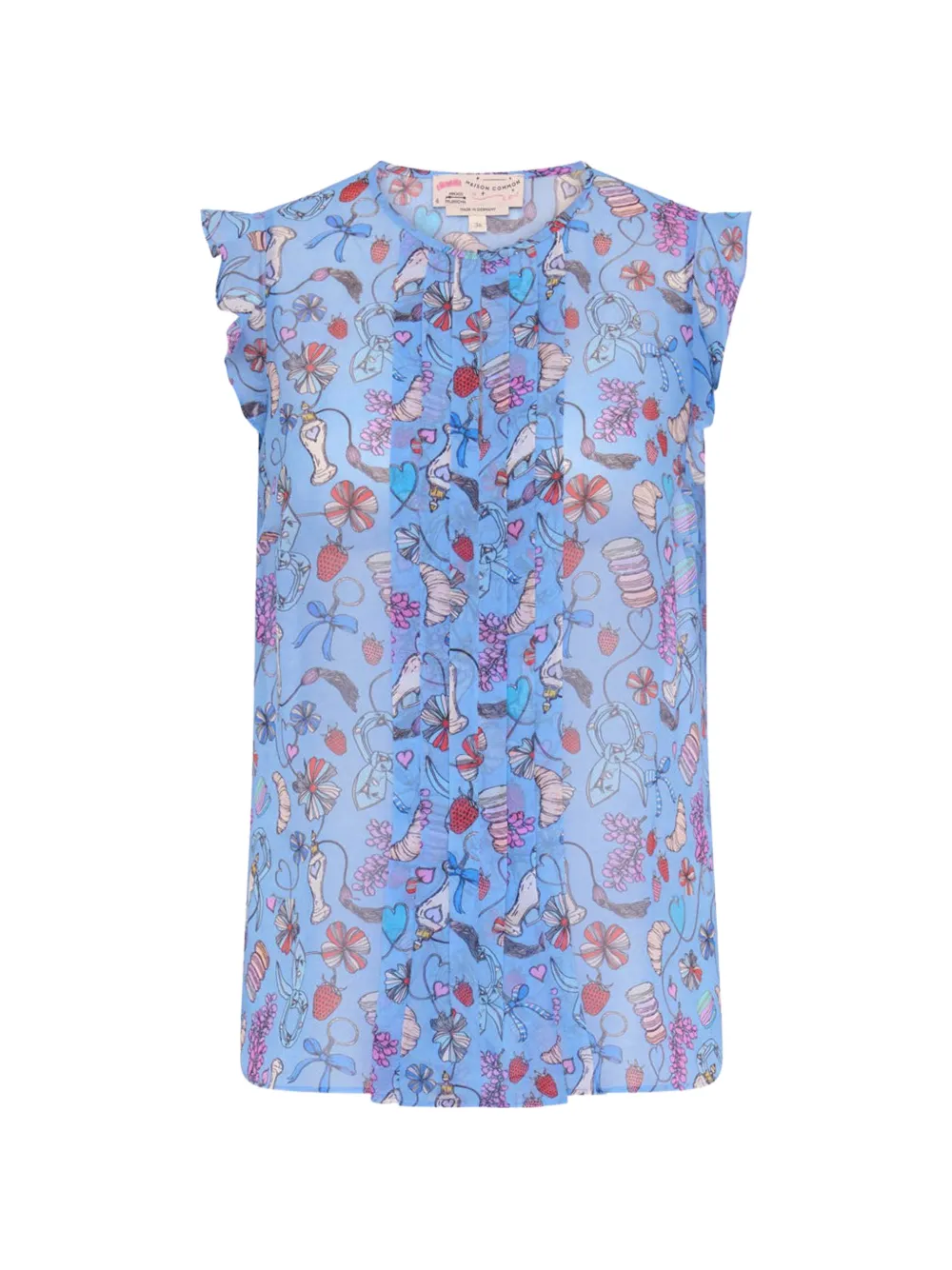 MAISON COMMON perfume-print silk blouse - Blu