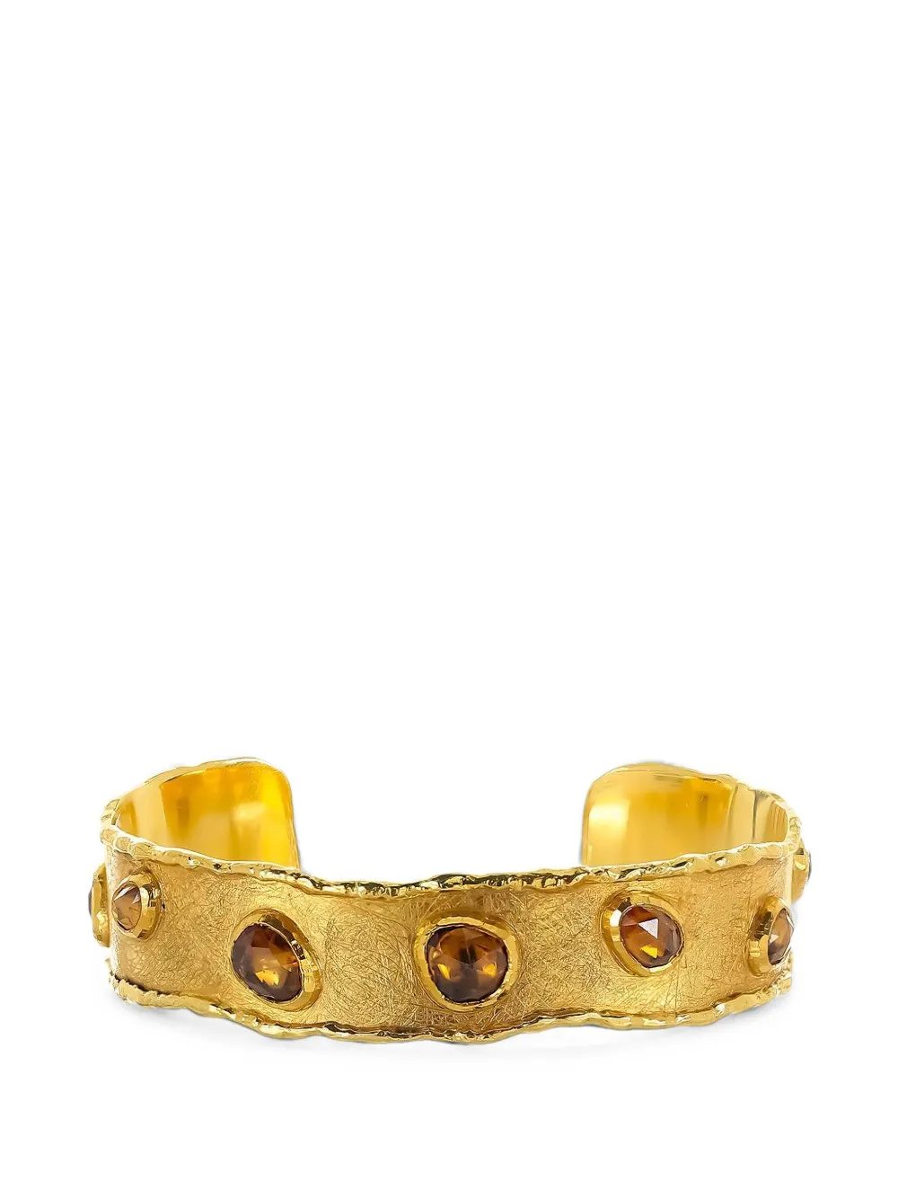 Victor Velyan Bracciale rigido con zircone marrone - Oro