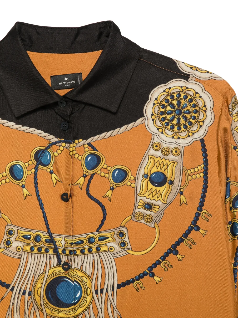 ETRO Zijden blouse met print Oranje